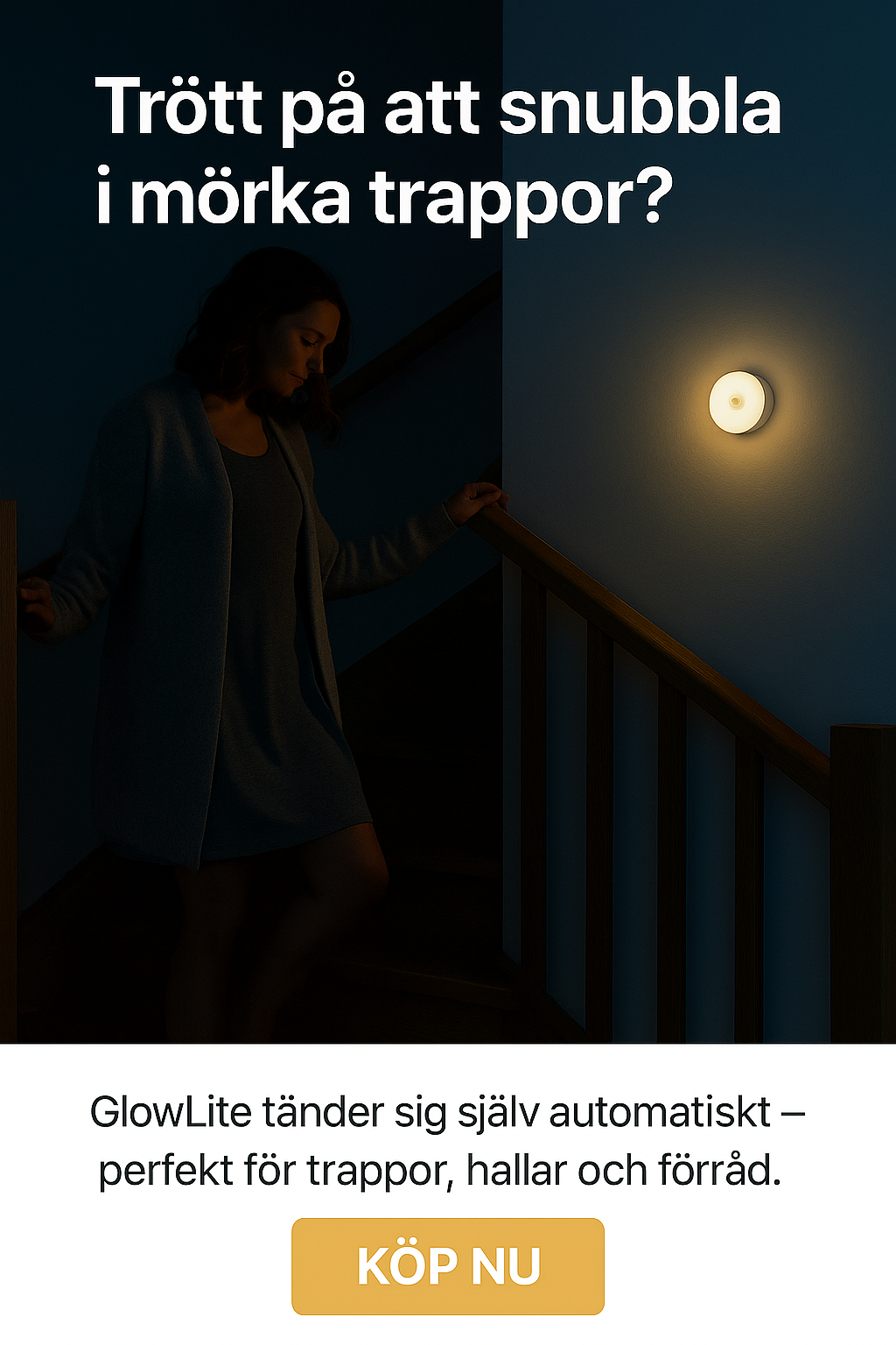 GlowLite - Uppladdningsbar Sensorlampa för hela hemmet - Med Rörelsesensor